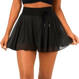 NWT Halara black mesh skirt large